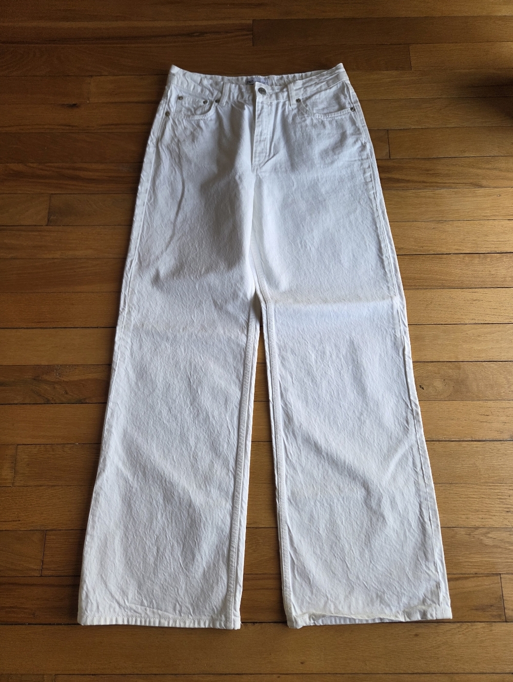 Zara White Wide Leg Jeans